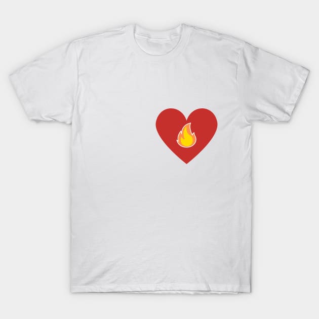 Fire Heart - Red and Orange T-Shirt by Stitch's Puppy Games